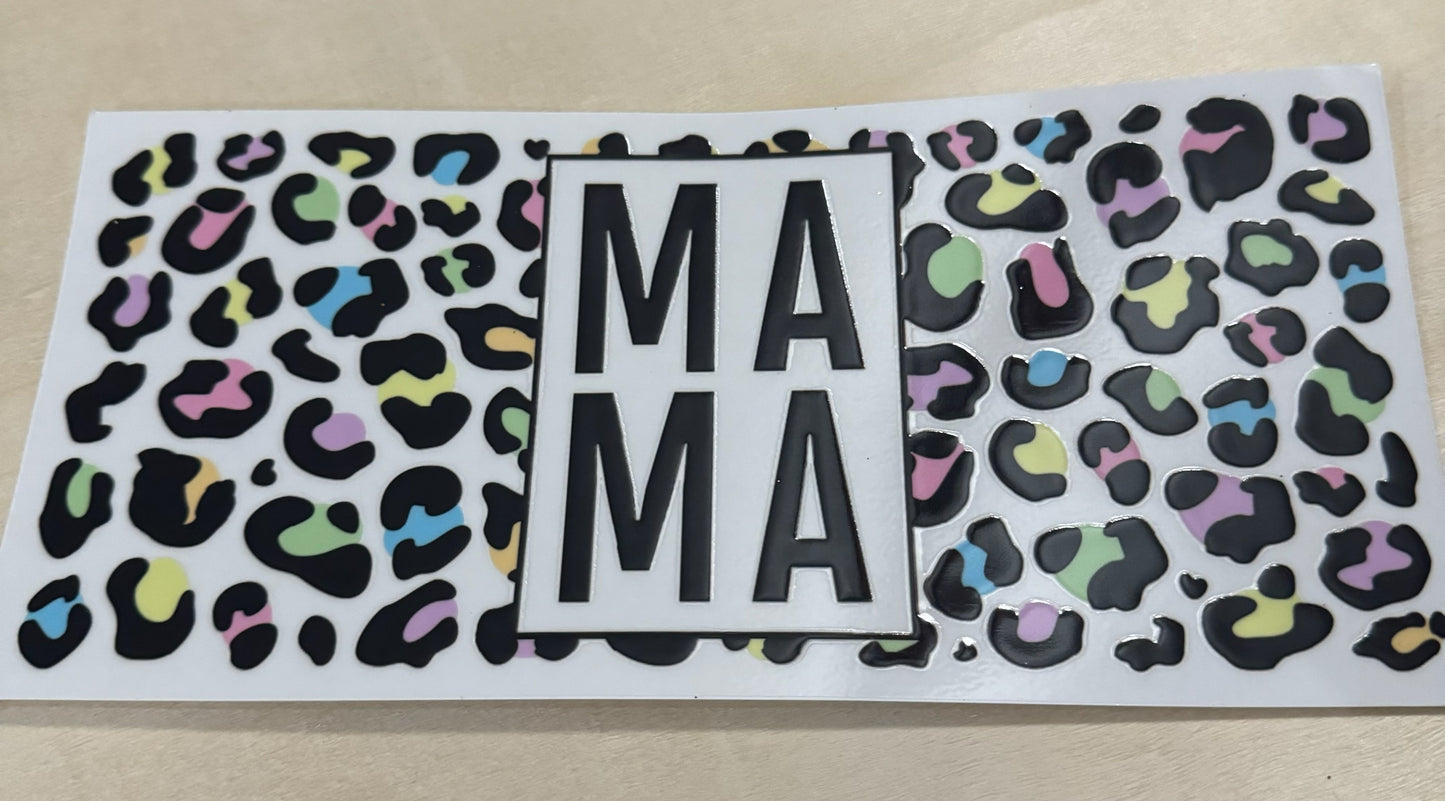 Mama- Colorful Leopard Print