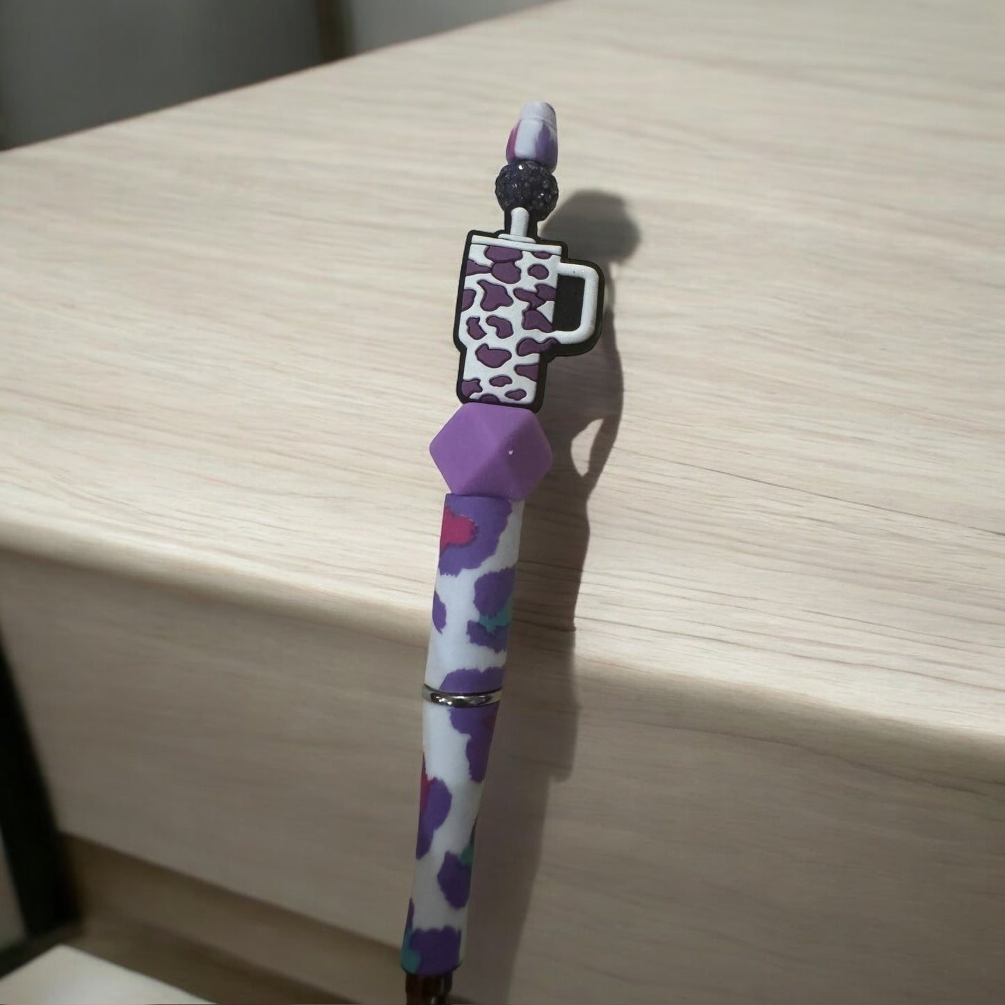 Purple Cow Print Tumbler Pen