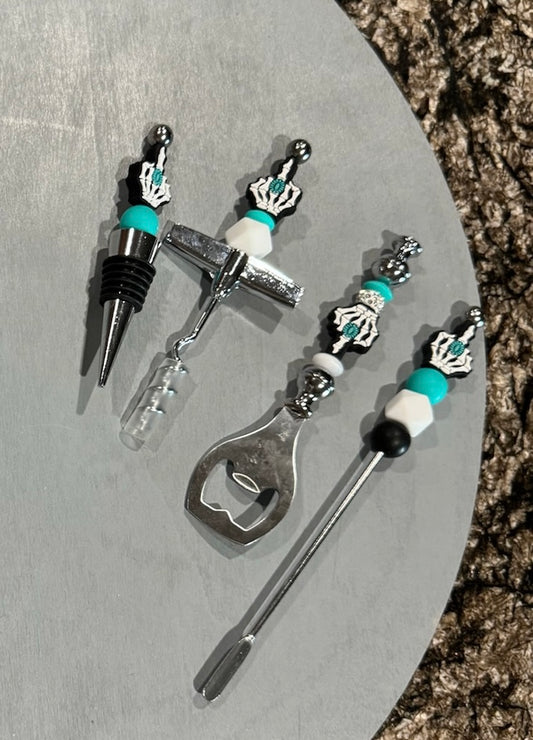 Turquoise Skull Cocktail Set