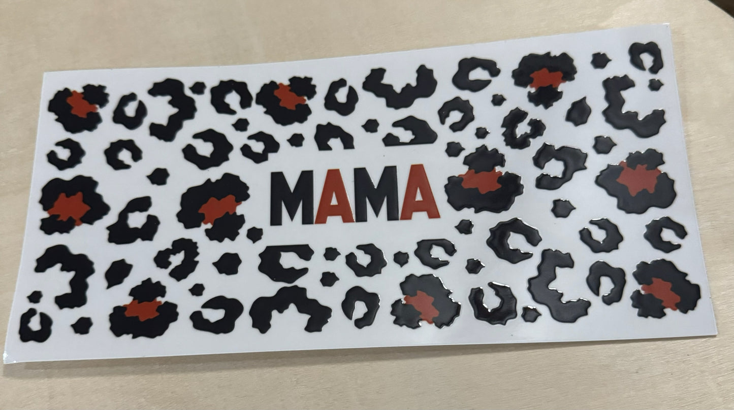 Mama- Maroon Leopard Print