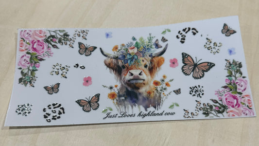 Highland Cow & Butterflies