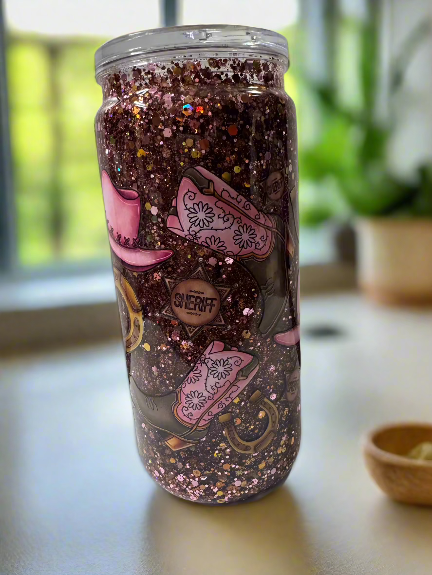 #13 Acrylic Cup- Pink Western