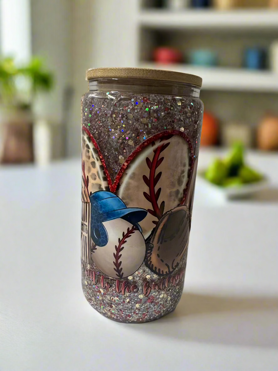 #2 Glass Cup- Baseball