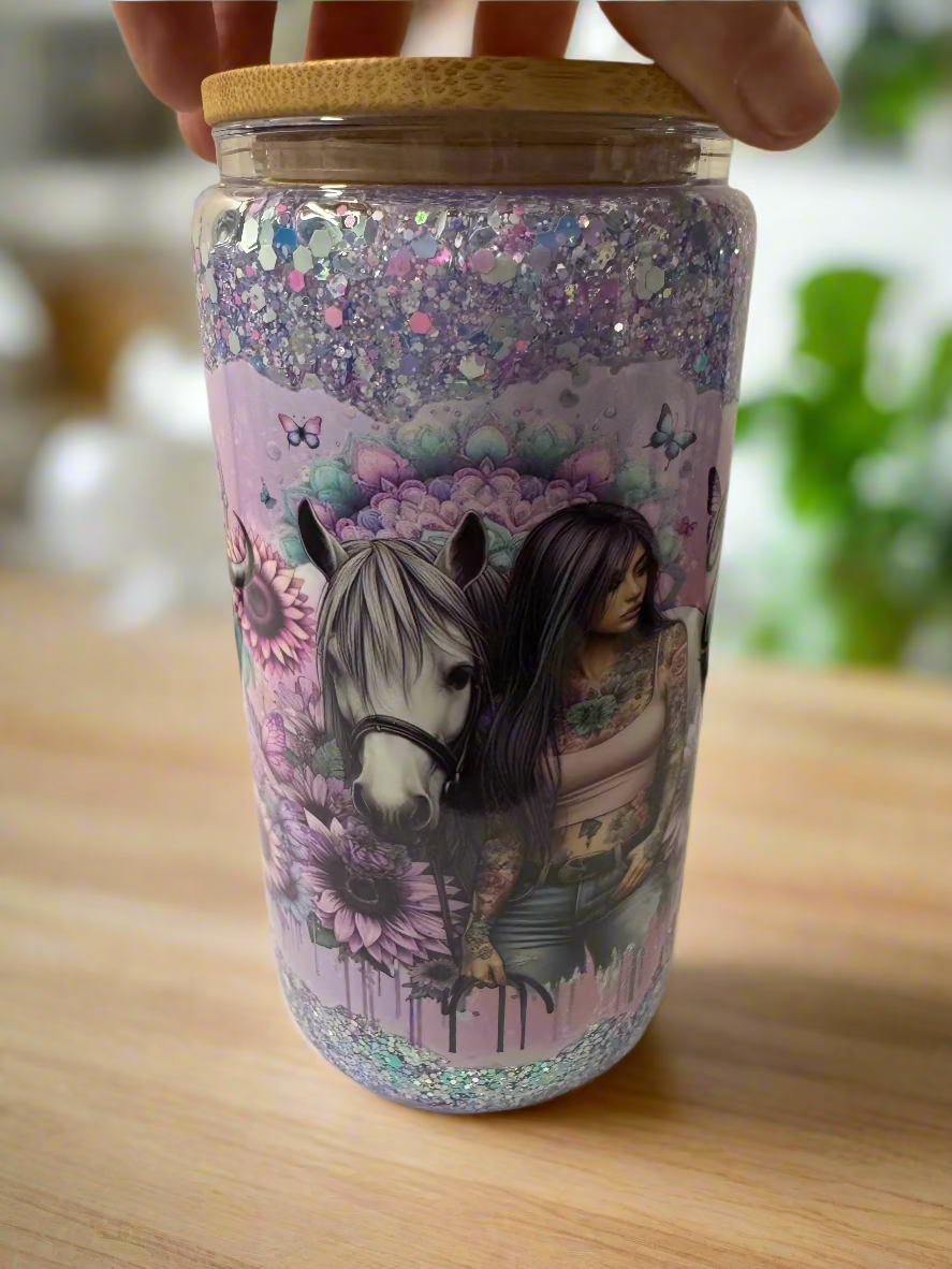 #7 Glass Cup- Just a Girl Who Loves Horses