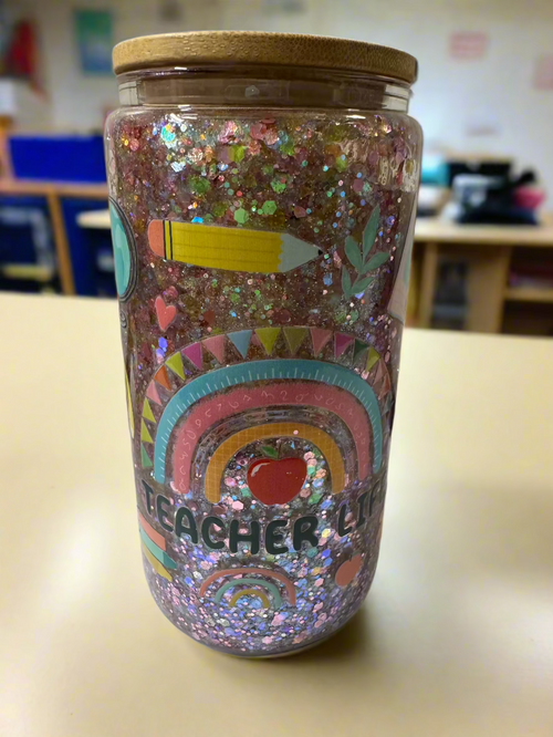 #10 Glass Cup- Teacher Life