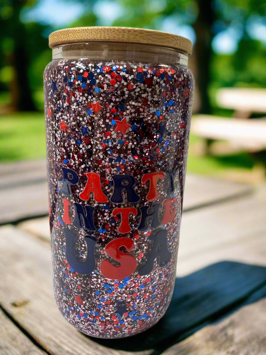 #20 Glass Cup- Party in the USA